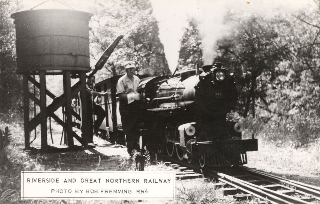 Riverside & Great Northern Railway Train & Driver USA RPC Postcard