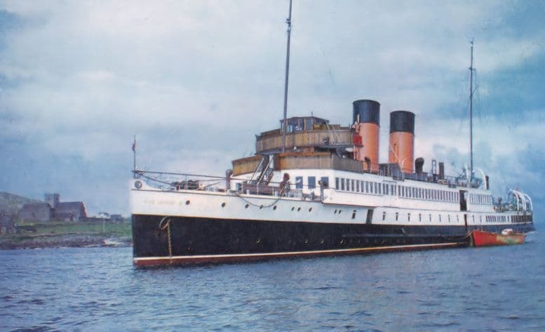 RMS King George V off Iona Ship Postcard