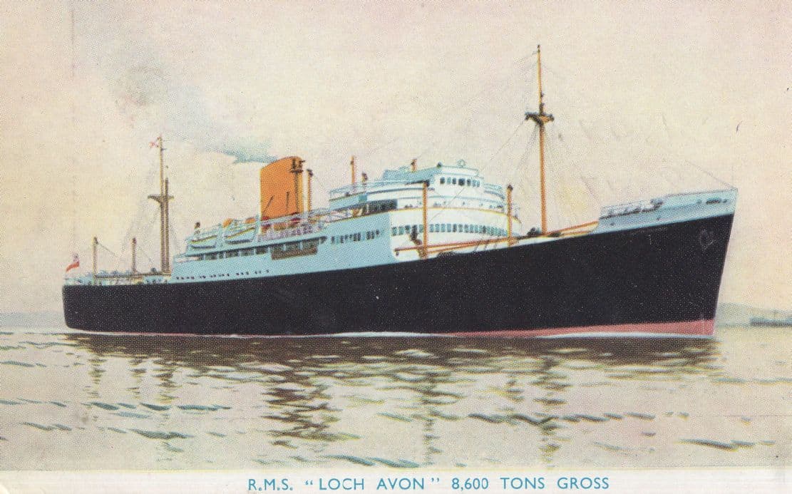 RMS Loch Avon Royal Mail Lines Ship Old Postcard