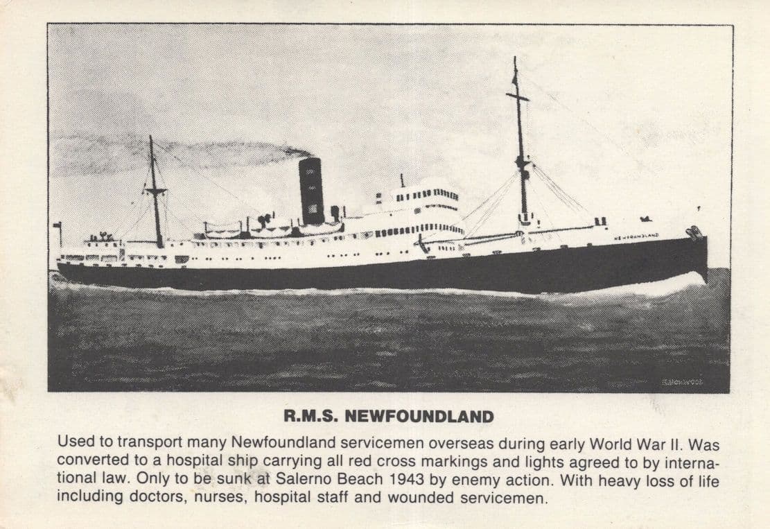RMS Newfoundland War Military Medical Ship Painting Postcard