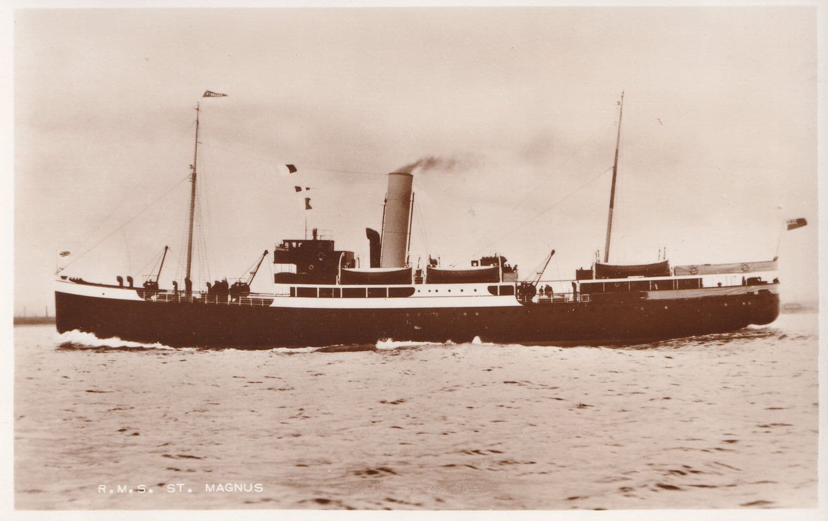 RMS St Magnus Scottish Steam Navigation Company Ship Real Photo Postcard