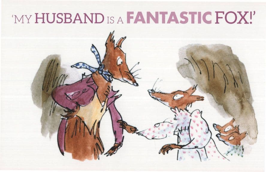 Roald Dahl Fantastic Mr Fox My Husband Illustration Postcard