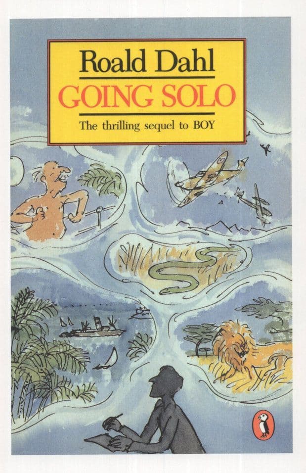Roald Dahl Going Solo 1988 Book Postcard