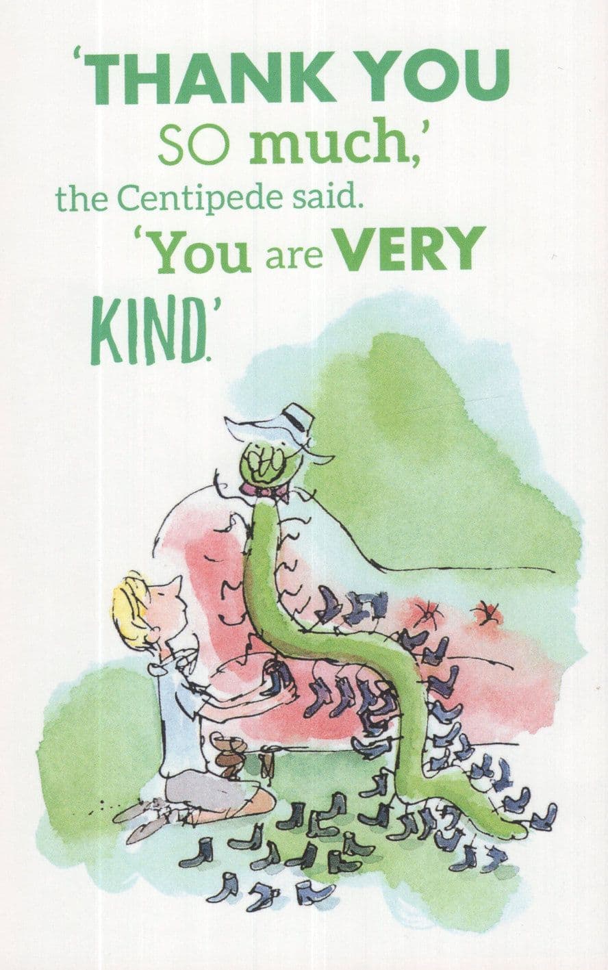 Roald Dahl James & The Giant Peach Book Thank You Postcard
