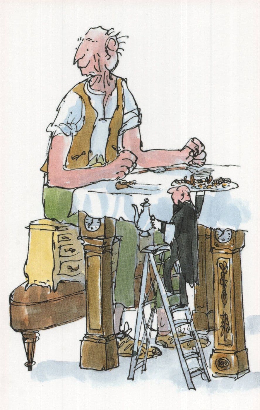 Roald Dahl The BFG Giant Dinner Table Illustration Postcard
