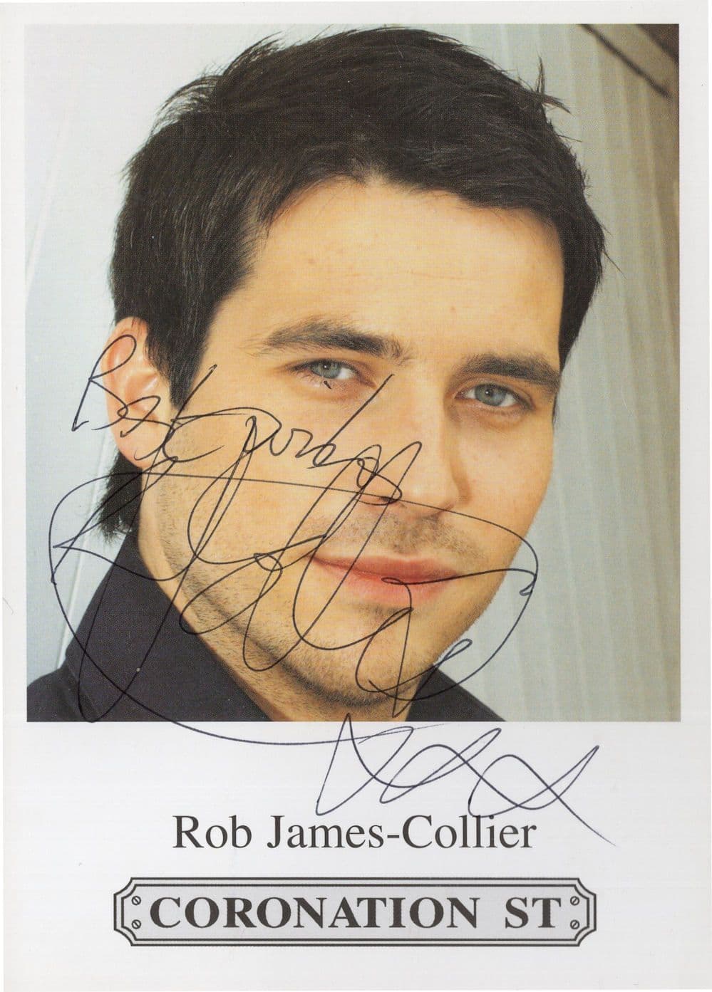Rob James-Collier Coronation Street Hand Signed Cast Card Photo
