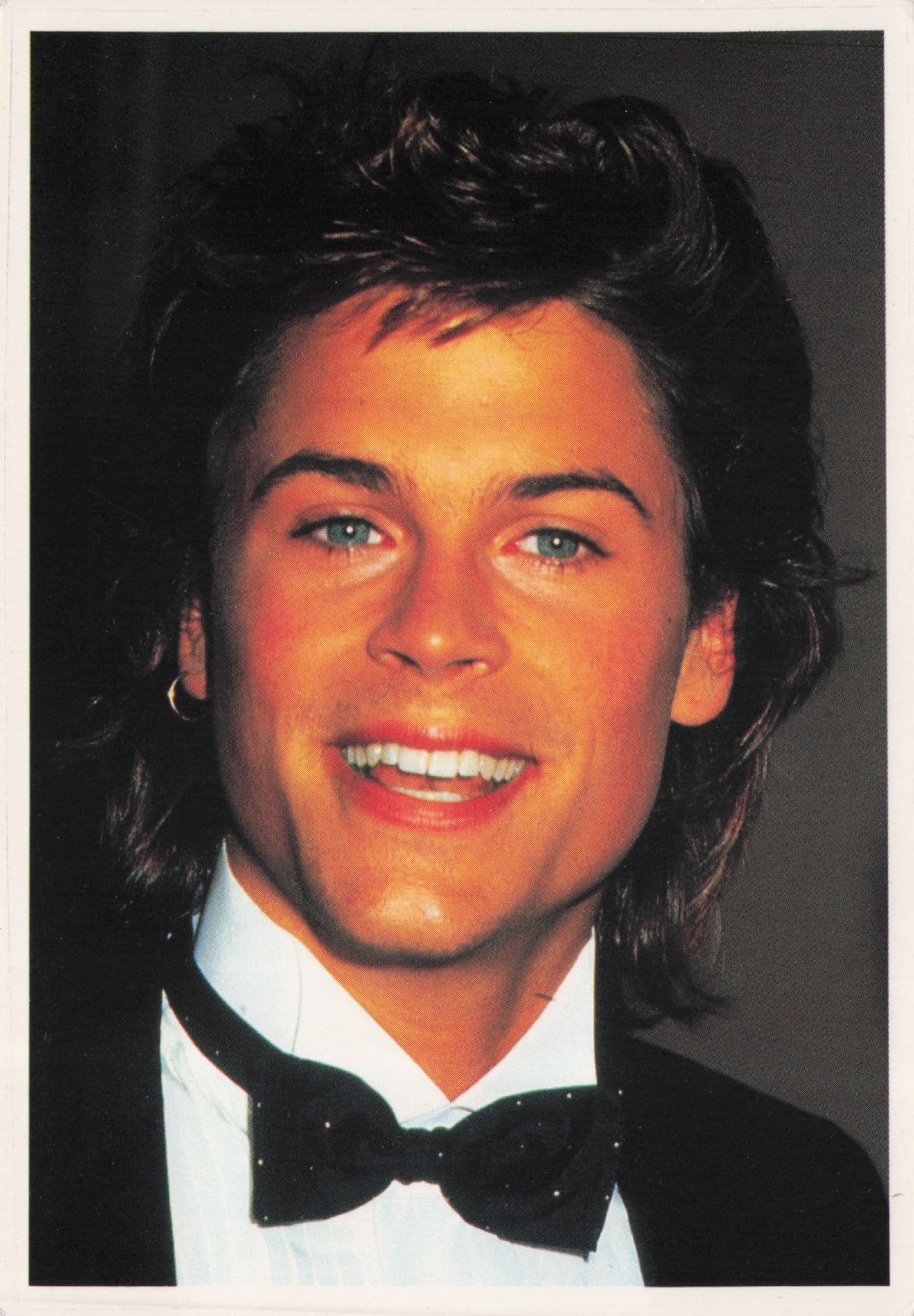 Rob Lowe in Posh Bow Tie Rare Vintage London Postcard