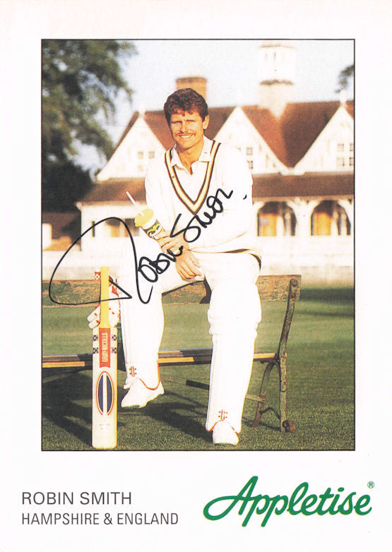 Robin Smith Hampshire Cricket Appletise Advertising Rare Hand Signed Photo