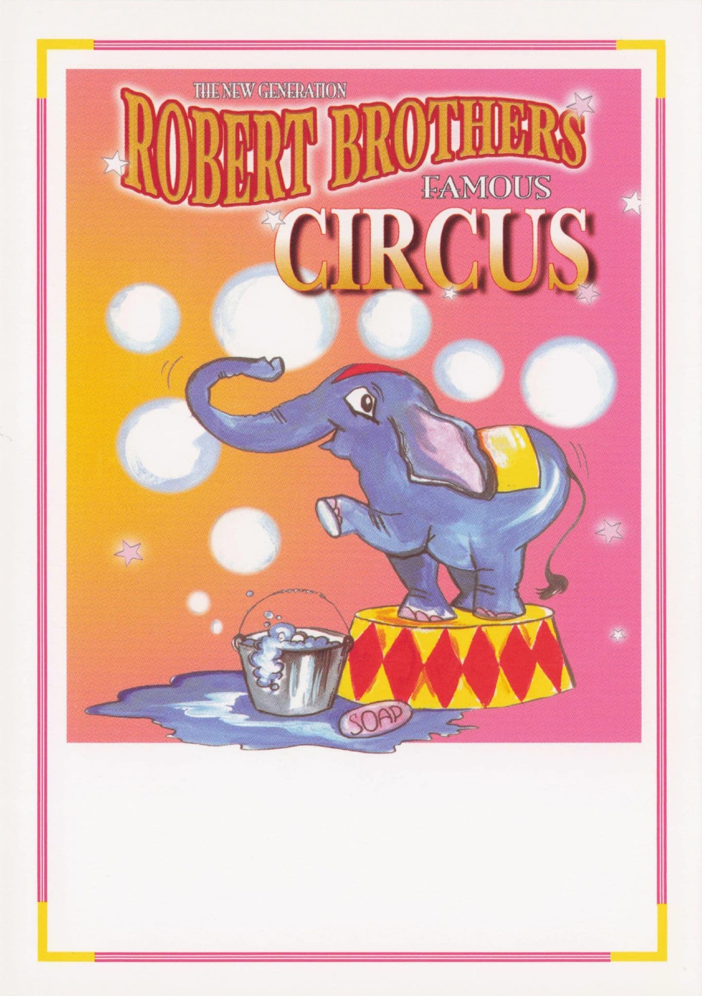 Robert Brothers Circus Baby Elephant Washing Poster Postcard