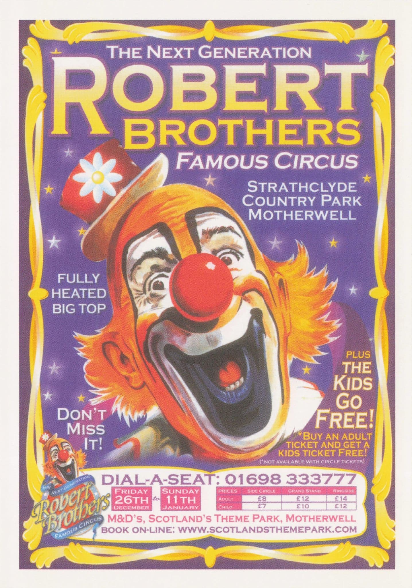 Robert Brothers Circus Strathclyde Motherwell Country Park Poster Postcard