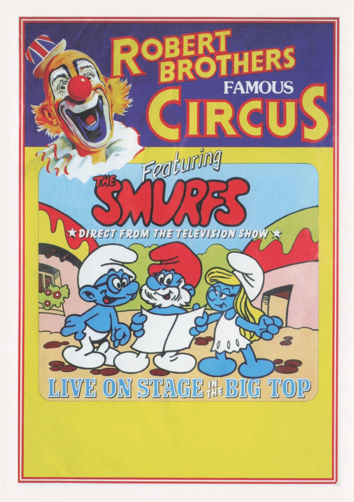 Robert Brothers Circus & The Smurfs TV Show Poster Postcard
