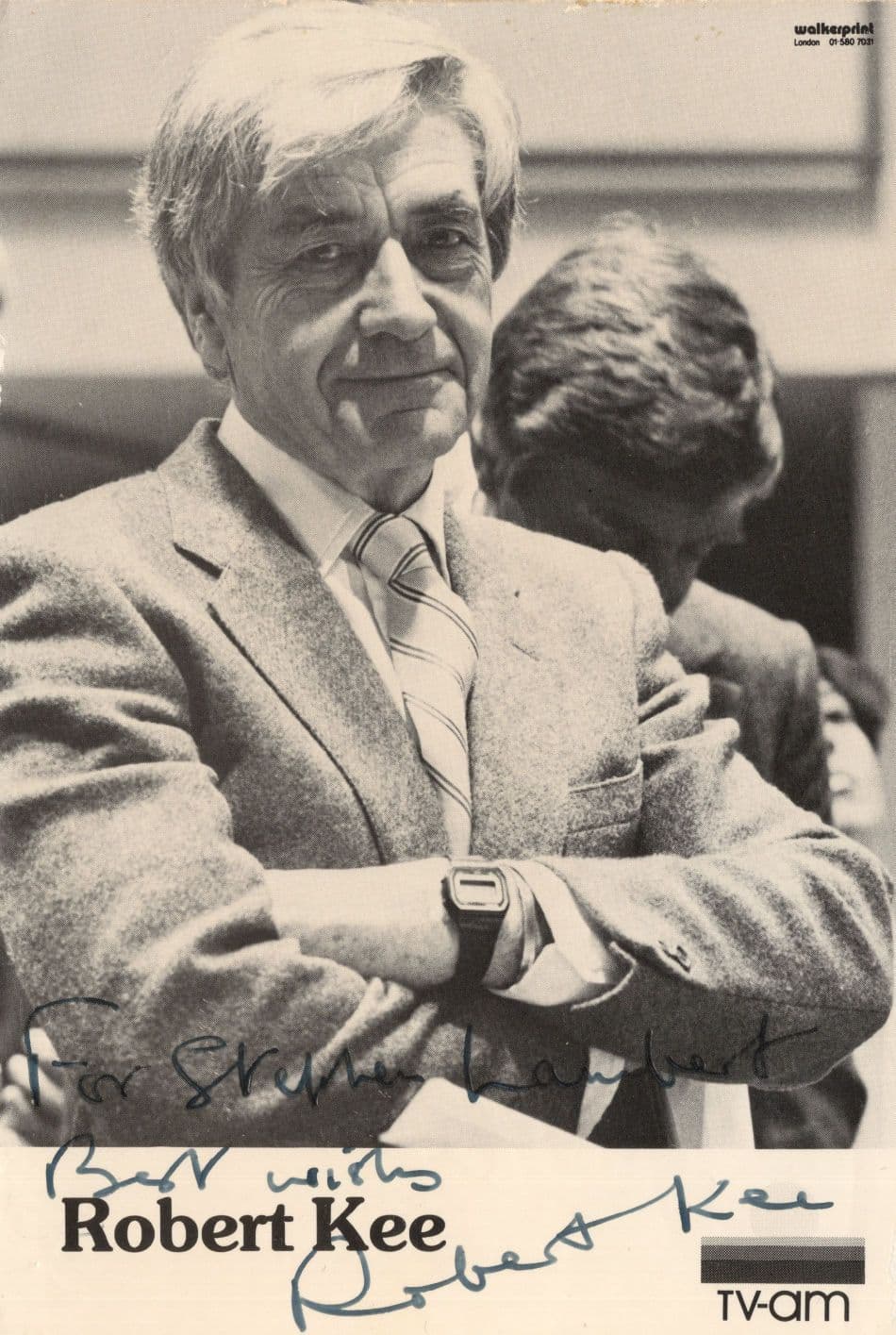 Robert Kee WW2 Award Journalist TV Am News Reader Hand Signed Photo