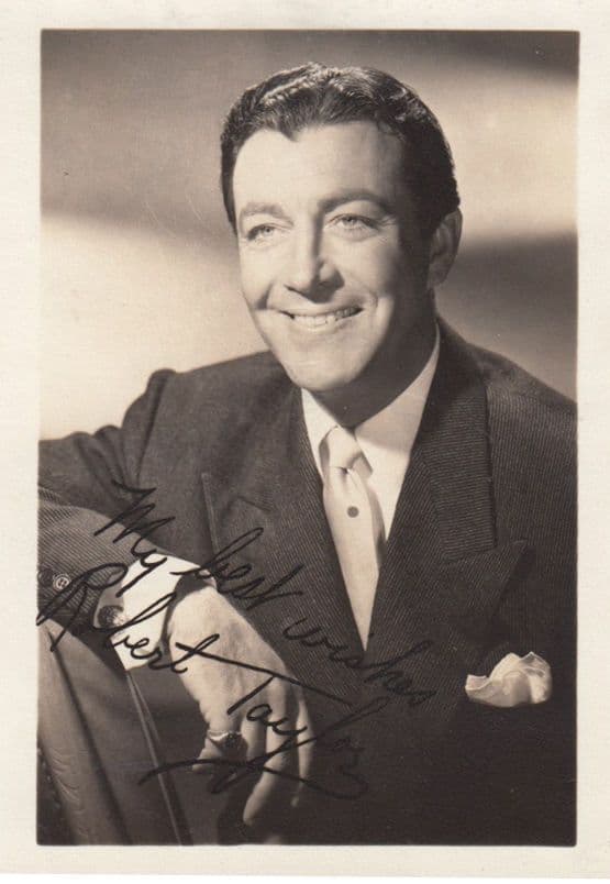 Robert Taylor 2x Vintage Facimile Signed Postcard Photo s