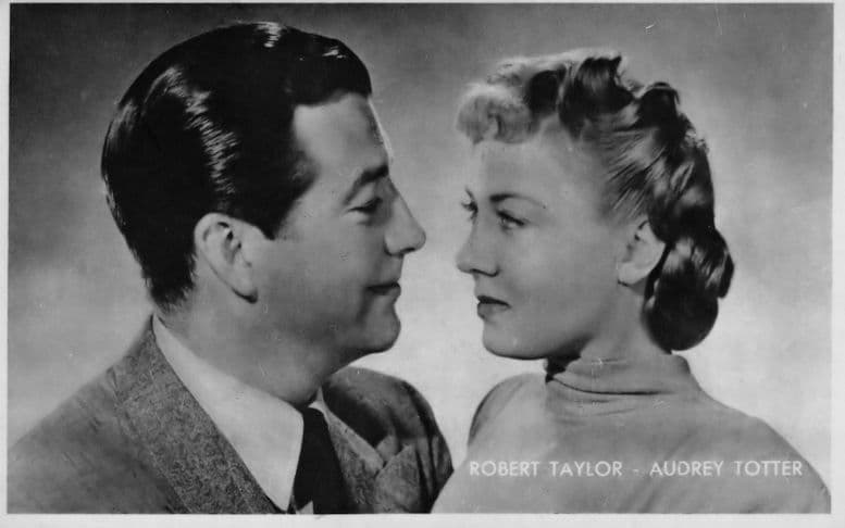 Robert Taylor Audrey Totter Rare Kwatta Belgium Postcard Size Film Photo