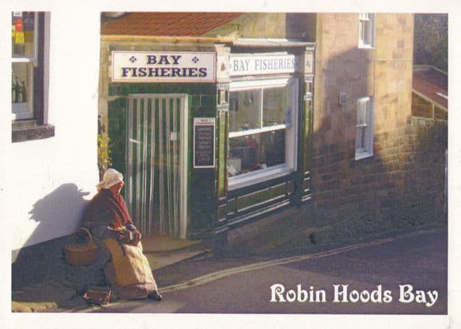 Robin Hoods Bay Fish & Chip Fisheries Shop Postcard