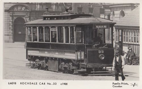 Rochdale Car Bus Tram Real Photo Transport Transortation Postcard