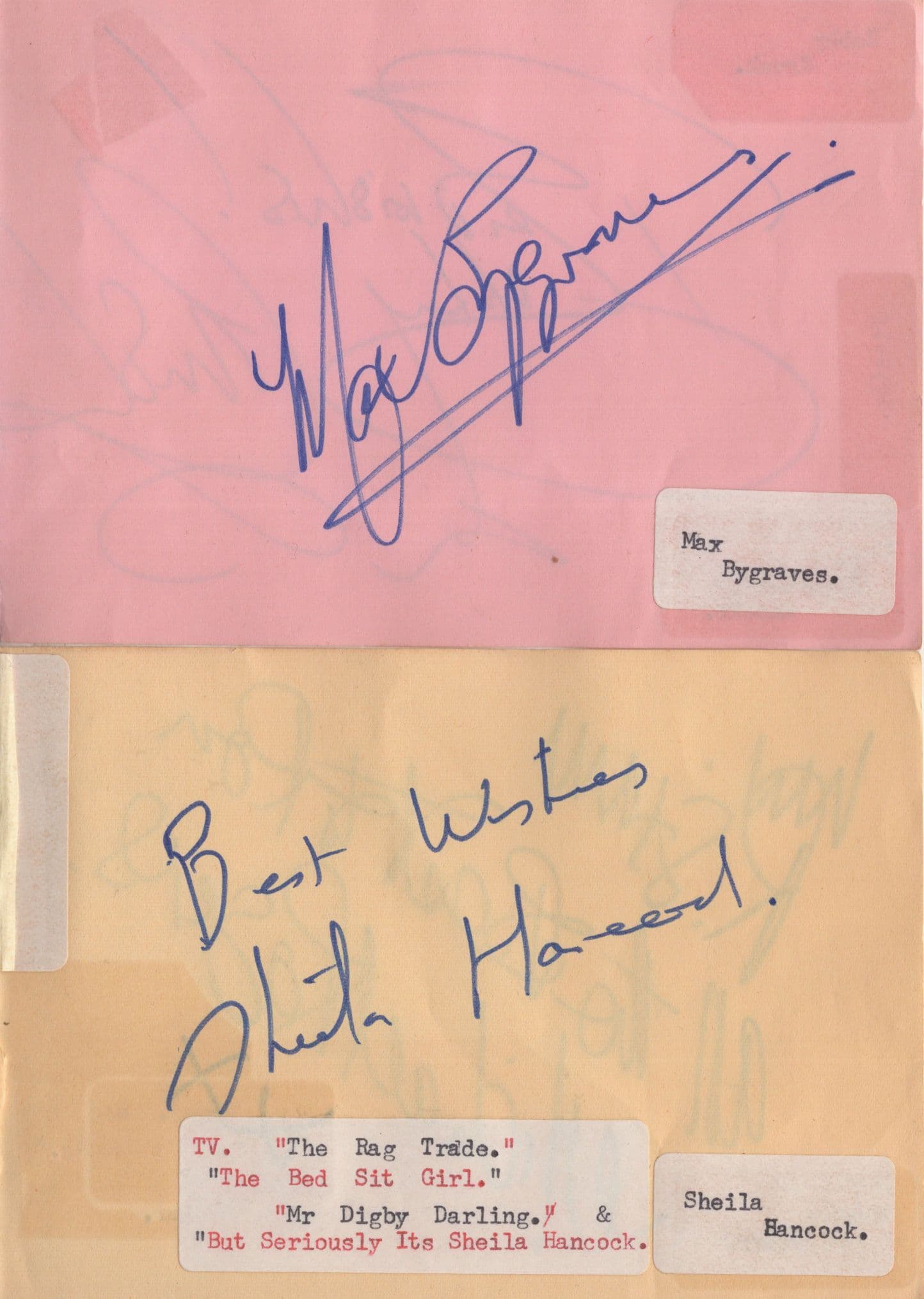 Rogers & Starr Bobby Crush 4x Hand Signed Old Autograph s