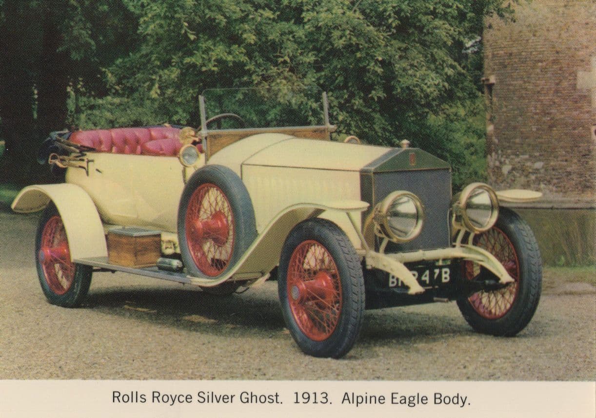 Rolls Royce Silver Ghost 1913 6 Cylinder Classic Car Postcard