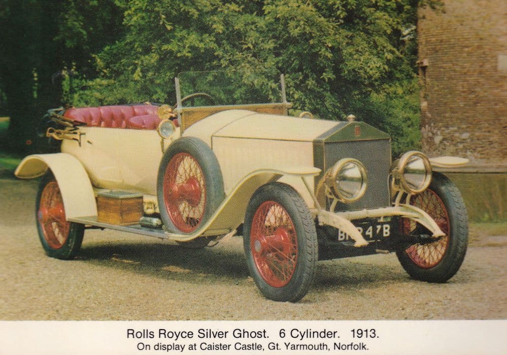 Rolls Royce Silver Ghost 6 Cylinder 1913 Car Norfolk Postcard