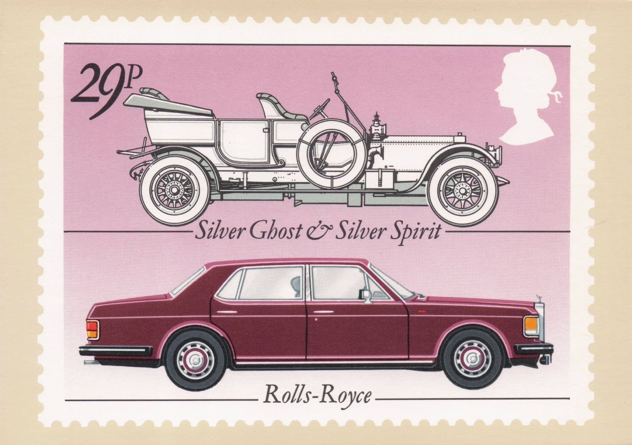 Rolls Royce Silver Ghost Spirit Classic Cars Royal Mail Limited Edn Stamp Postcard