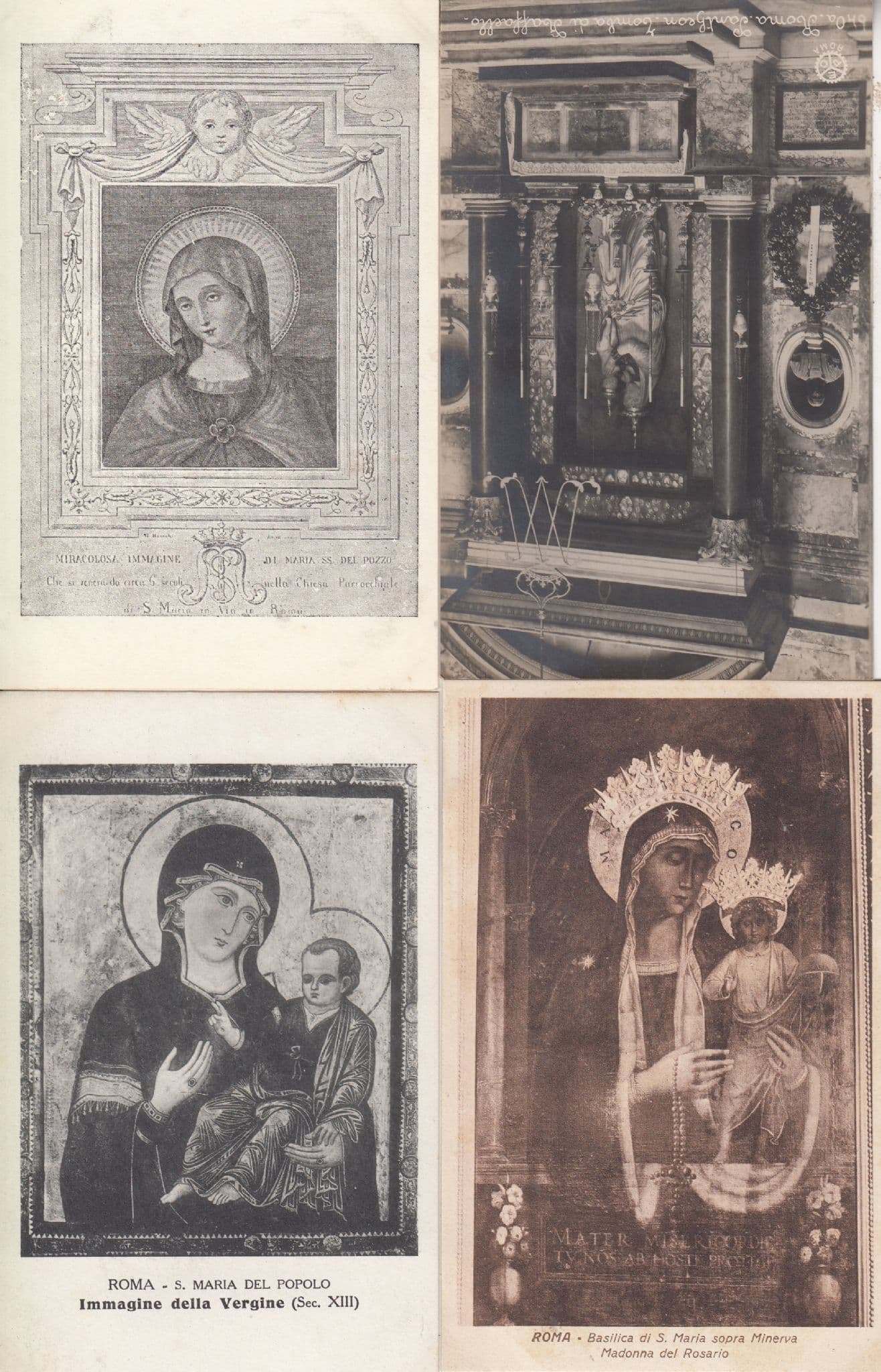 Roma Basilica Di Saint Maria Sopra Minerva Popolo Pozzo 4x Postcard s