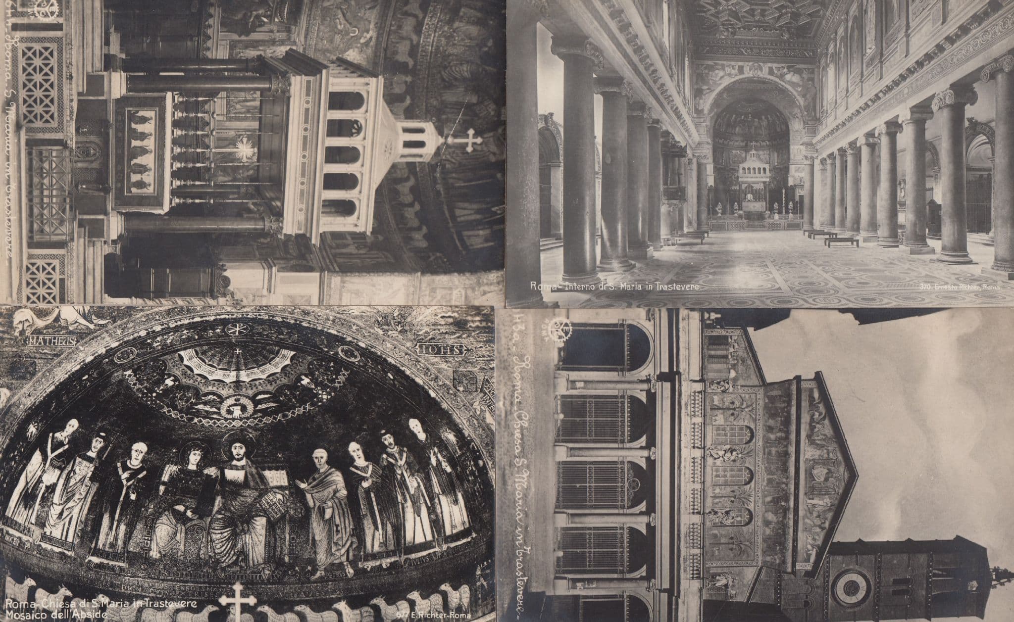 Roma Chiesa Di San Maria In Trastavere Mosaico 4x Old Postcard s