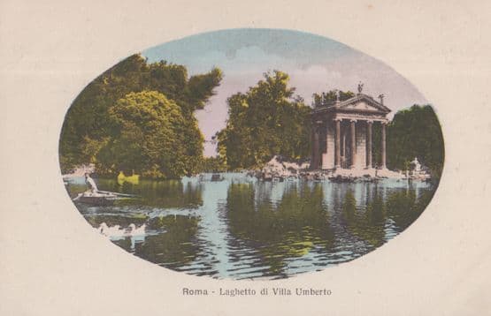 Roma Laghetto Di Villa Umberto Antique Italian Postcard