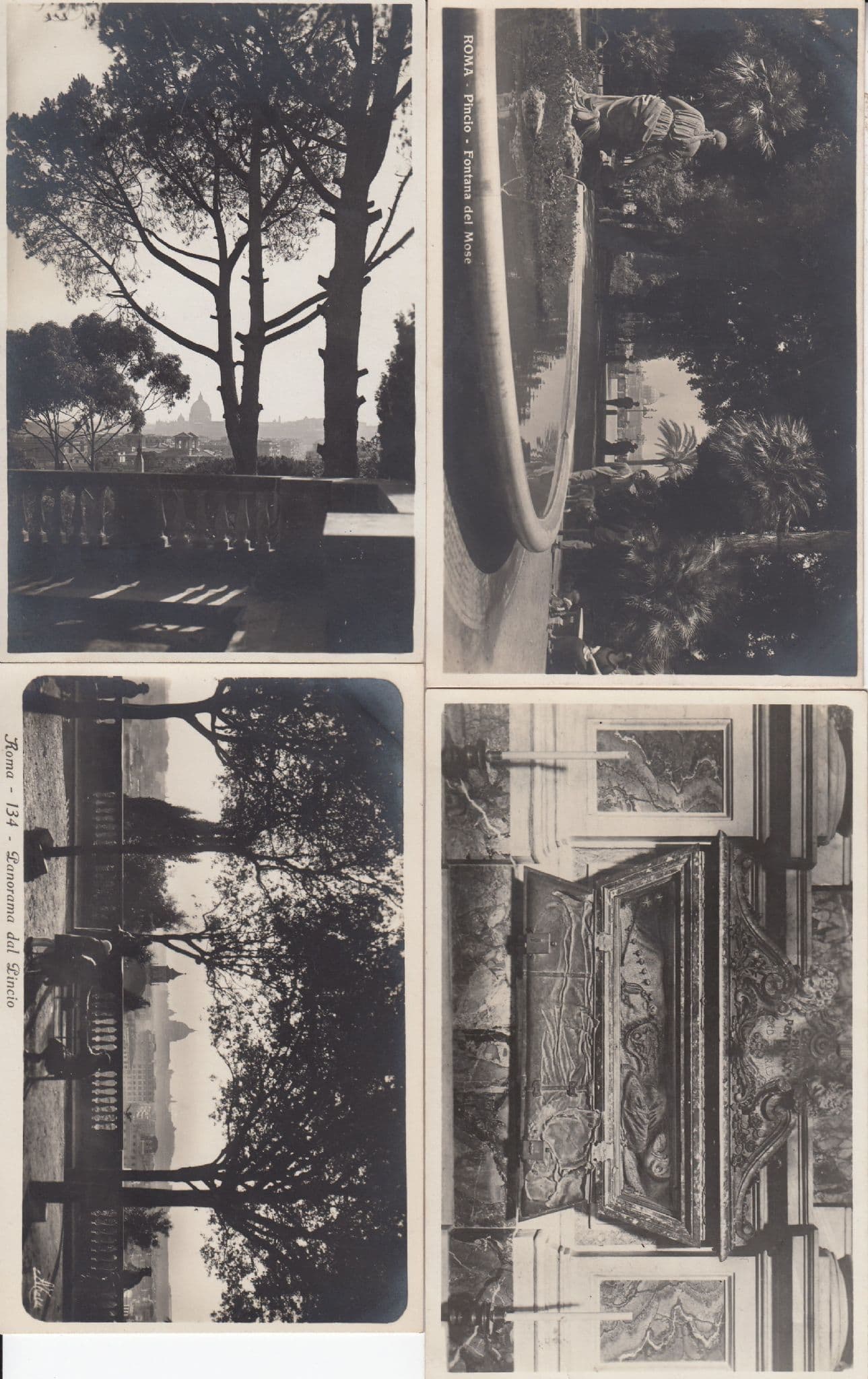 Roma Pincio Fontana Del Mose Panorama 4x Italian Postcard s