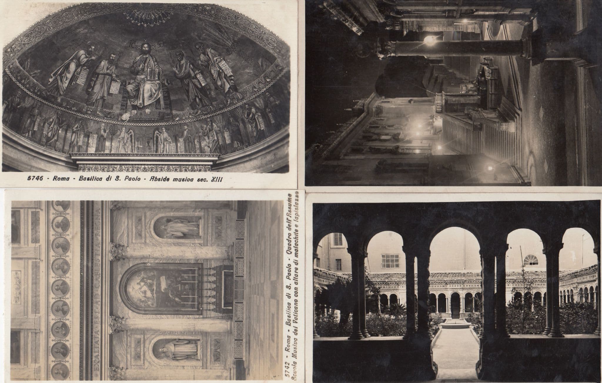 Roma Rome Basilica Di San Paolo At Night Mosaico 4x Postcard s