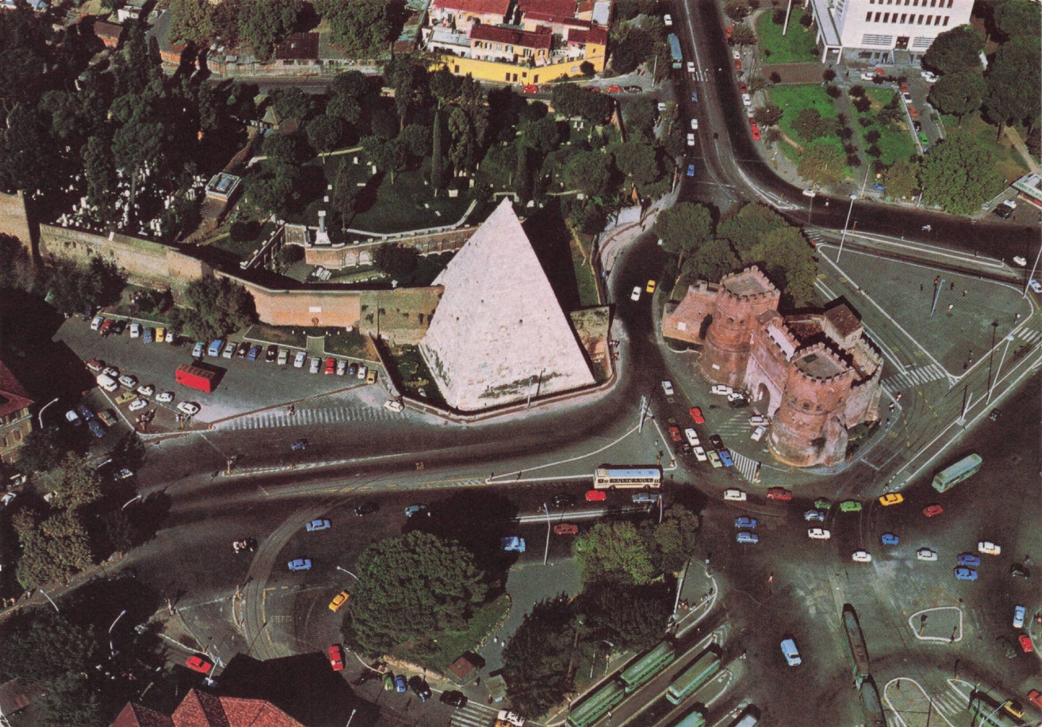 Roma Rome Caio Cestio Amazing Car Park Transport Aerial Italy Postcard