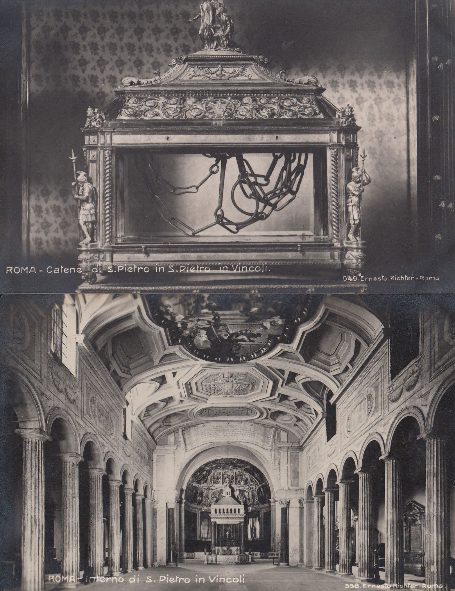 Roma San Pietro In Vincoli Catena 2x Rome Old Postcard s