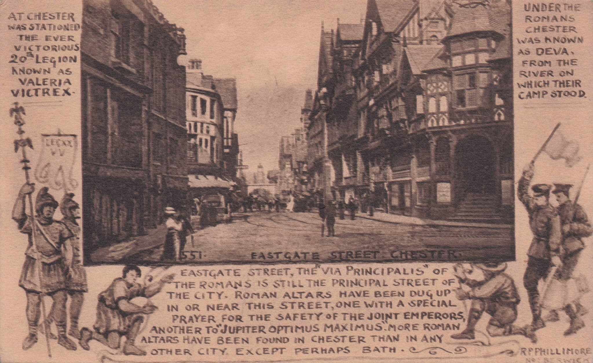 Roman Altars at Eastgate Street Chester Phillimore Old Postcard