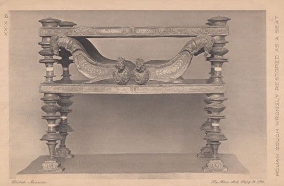 Roman Couch Wrongly Restored As A Seat Antique Postcard