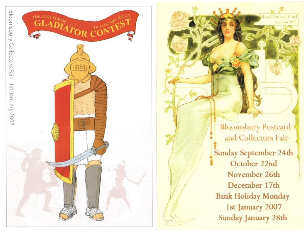 Roman Gladiator Contest & Beauty Queen 2x Exhibition Advertising Postcard s