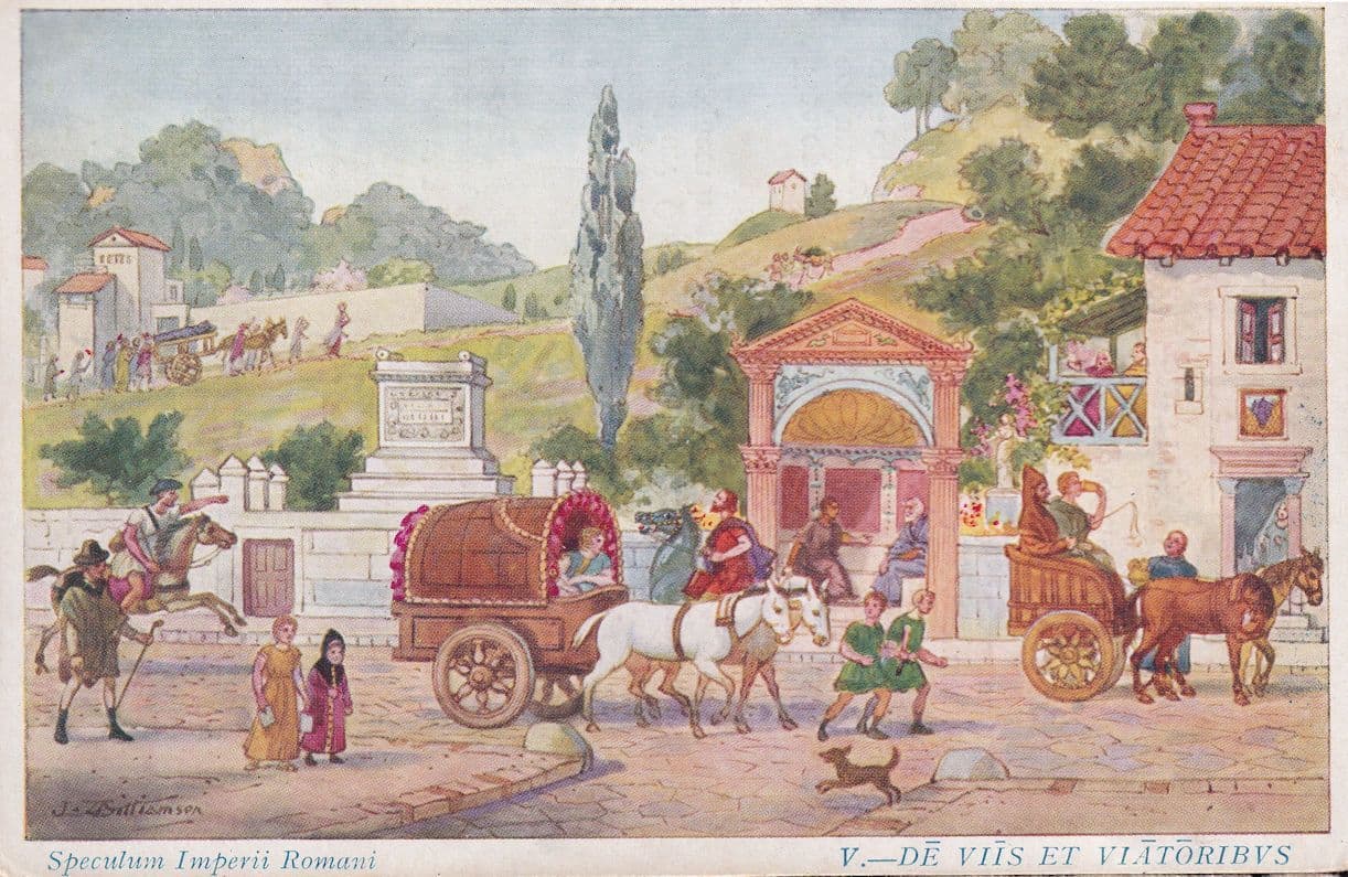 Roman Horse Transport Card Postcard Old Italian Latin School Card