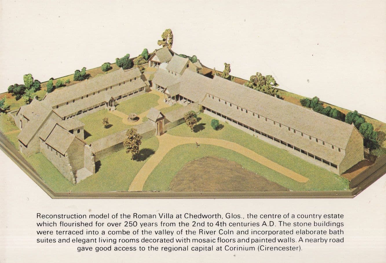 Roman Villa At Chedworth Model Map Postcard