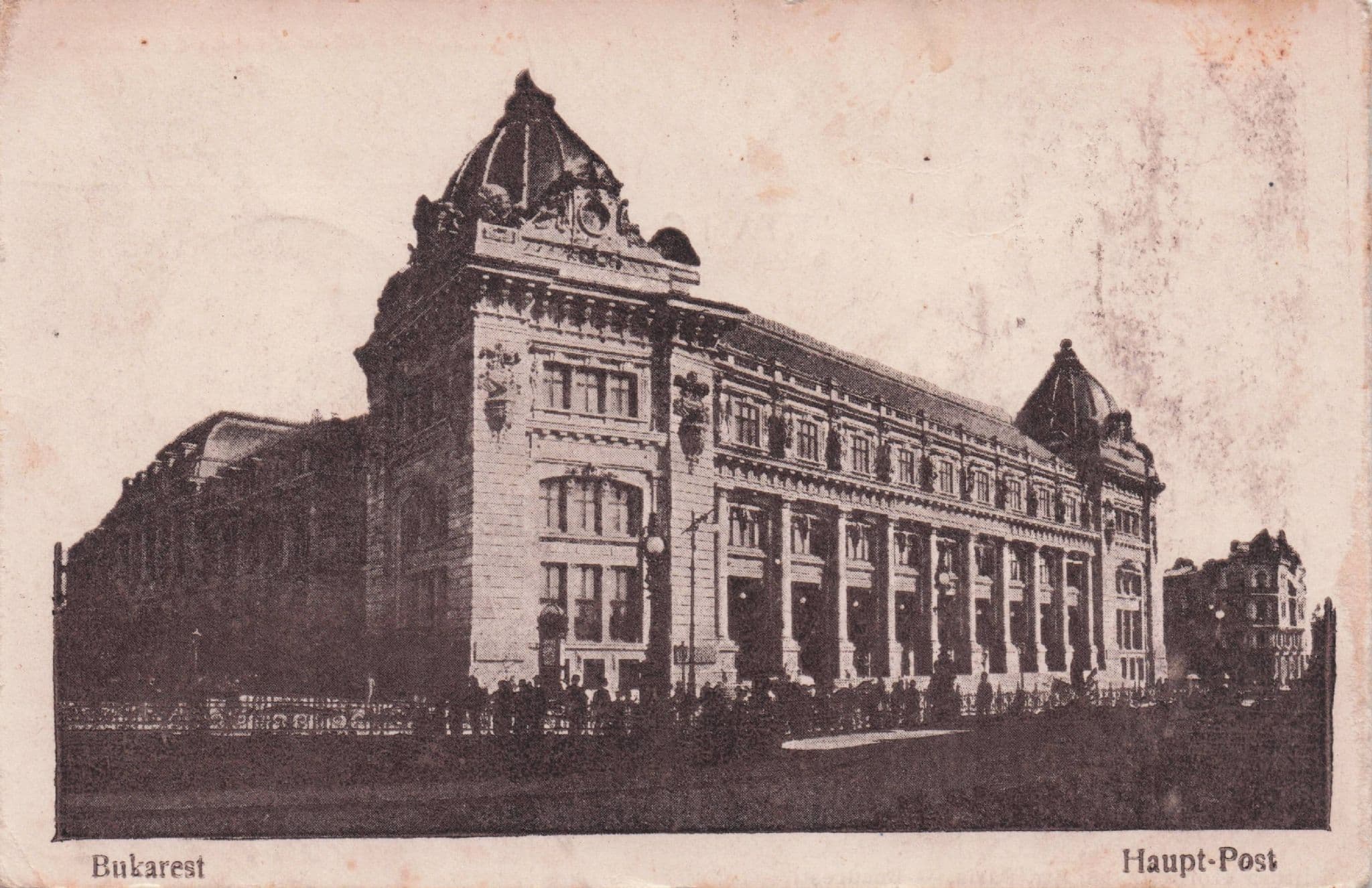 Romania Bucharest Haupt- Post WW1 1917 Old Postcard