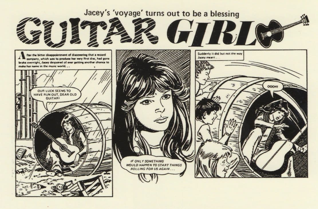 Romany Guitar Girl Busker 1970s Tammy Comic Book Postcard