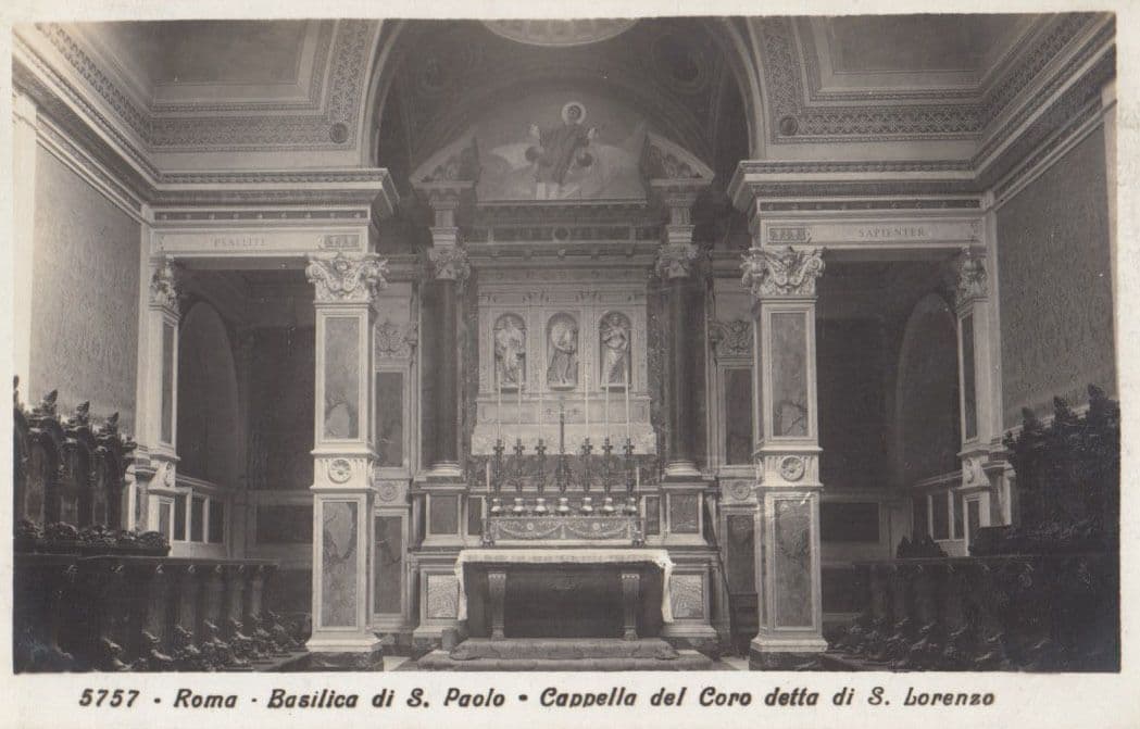 Rome Basilica Di Santa Paolo Cappella Del Coro Della Di Lorenzo Antique Postcard