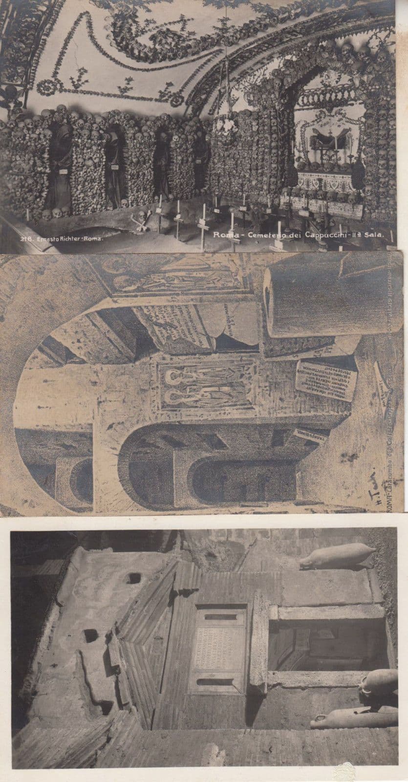 Rome Cemeterio Dei Cappucchini Calisto Catacombs Claudio Ermete 3x Rome Postcard