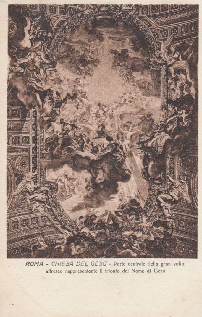 Rome Roma Chiesa Del Gesu Nome Di Gusu Italian Old Painting Mural Postcard