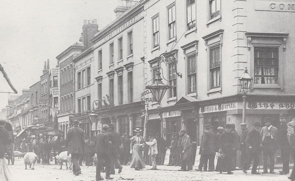 Romford Golden Lion Corner Victorian 1897 Essex Postcard