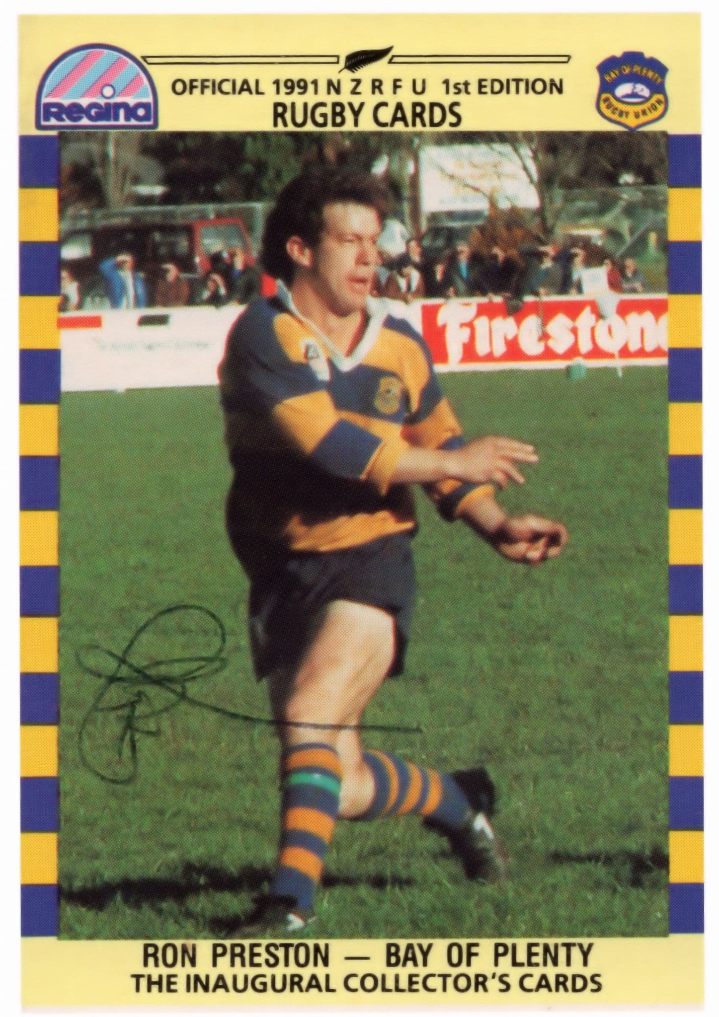 Ron Preston Bay Of Plenty Team 1991 New Zealand Rugby Hand Signed Card Photo