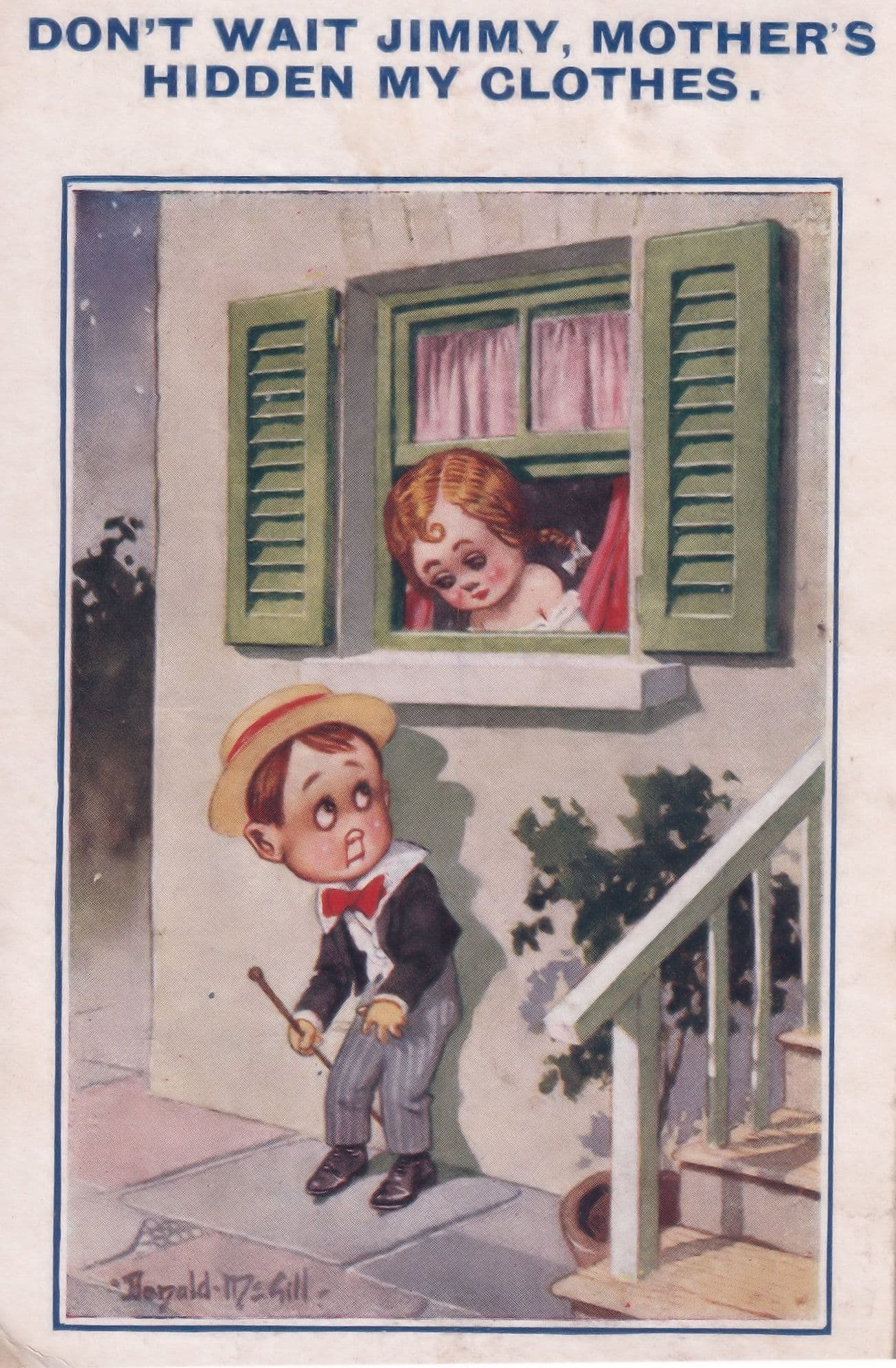 Ronald McGill Hidden Clothes Jimmy Old Comic Postcard