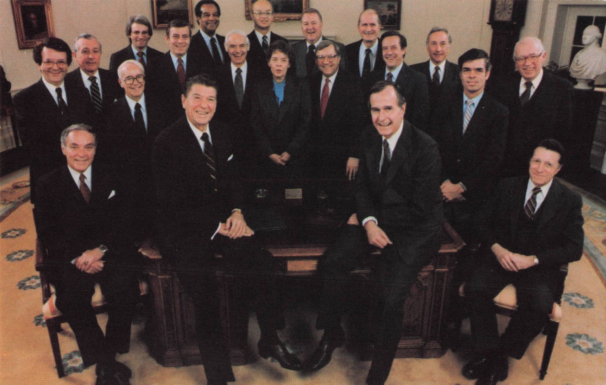 Ronald Reagan Historic Presidential Team 1980s USA Postcard