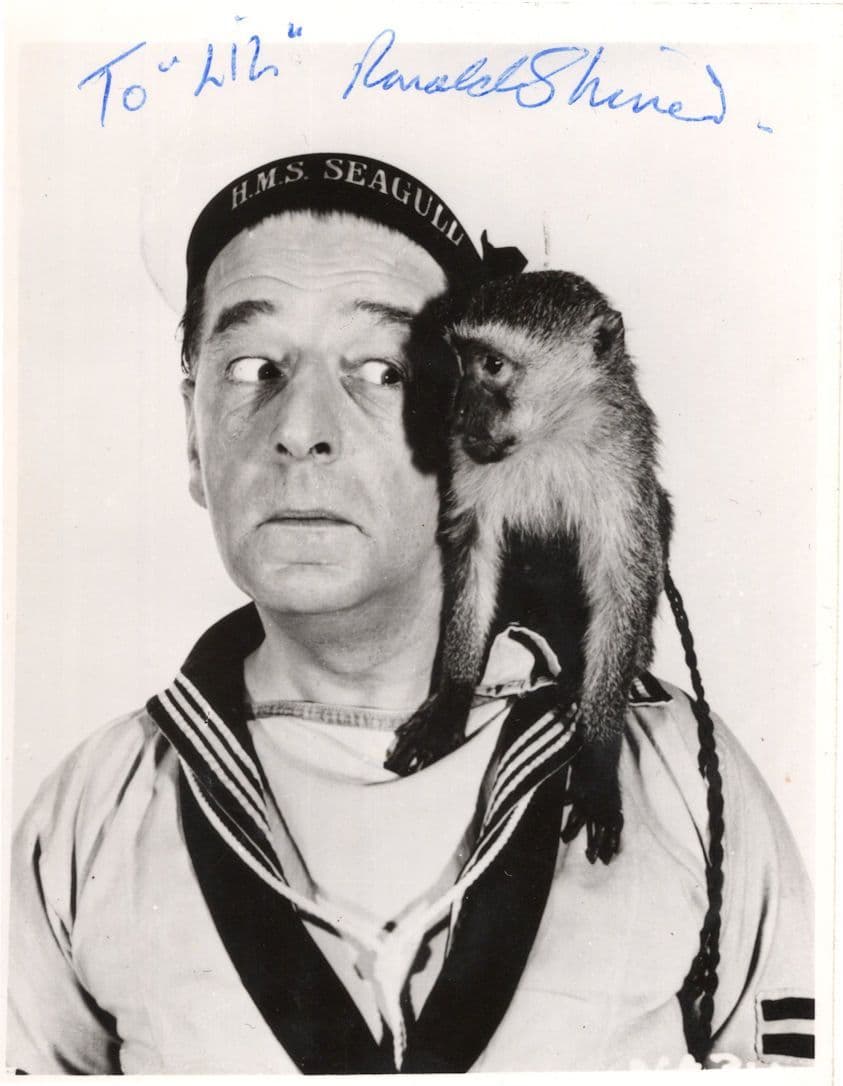 Ronald Shiner Comedian The Navy Lark Antique Hand Signed Photo