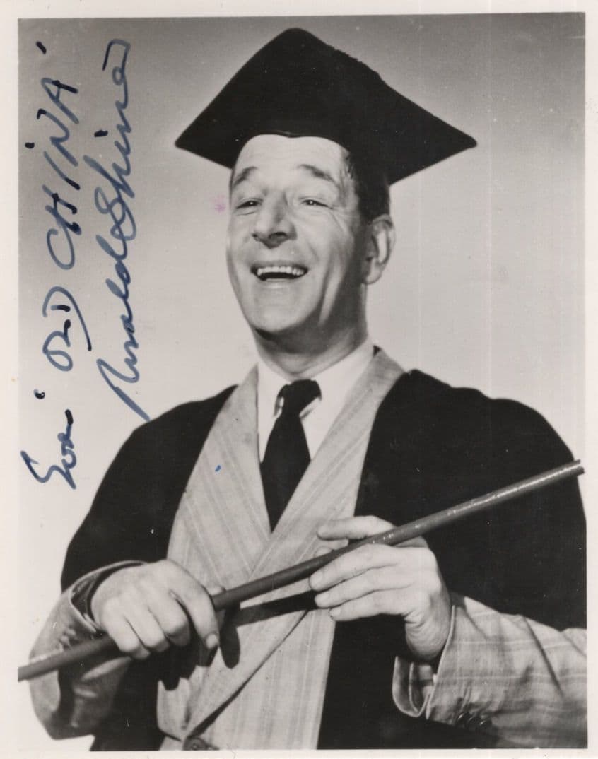 Ronald Shiner Film Stage Comedian as Mad Teacher Old Hand Signed Photo