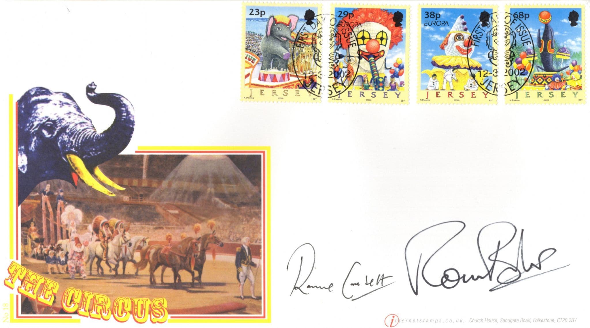 Ronnie Barker & Corbett DOUBLE Buckingham Circus Rare Hand Signed FDC