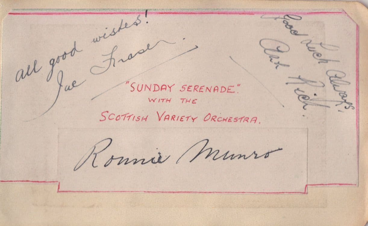 Ronnie Munro BBC Scottish Variety Orchestra WW2 Kay Cavendish Autograph s