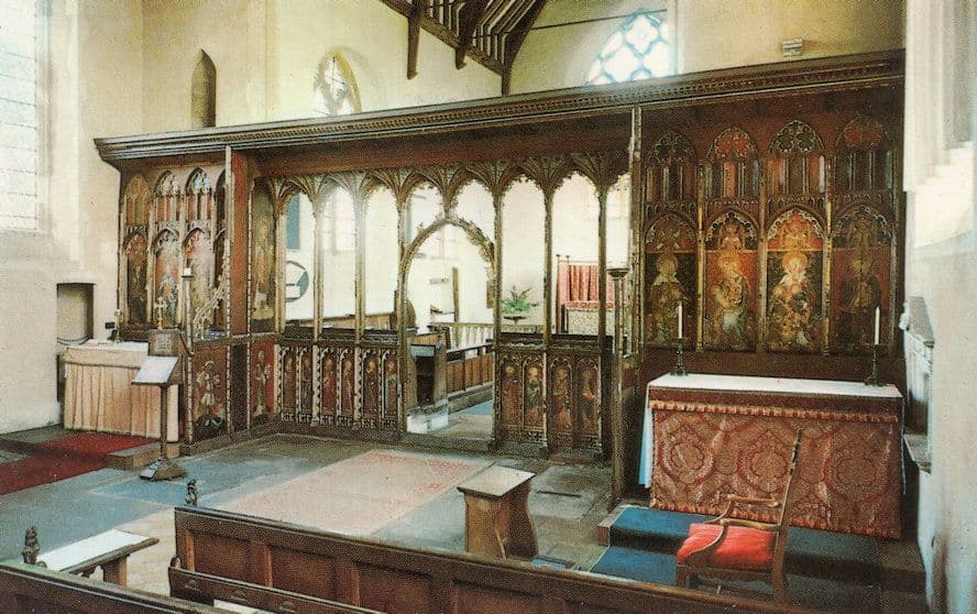 Rood Screen Church Ranworth Norfolk Jarrolds 1970s Postcard